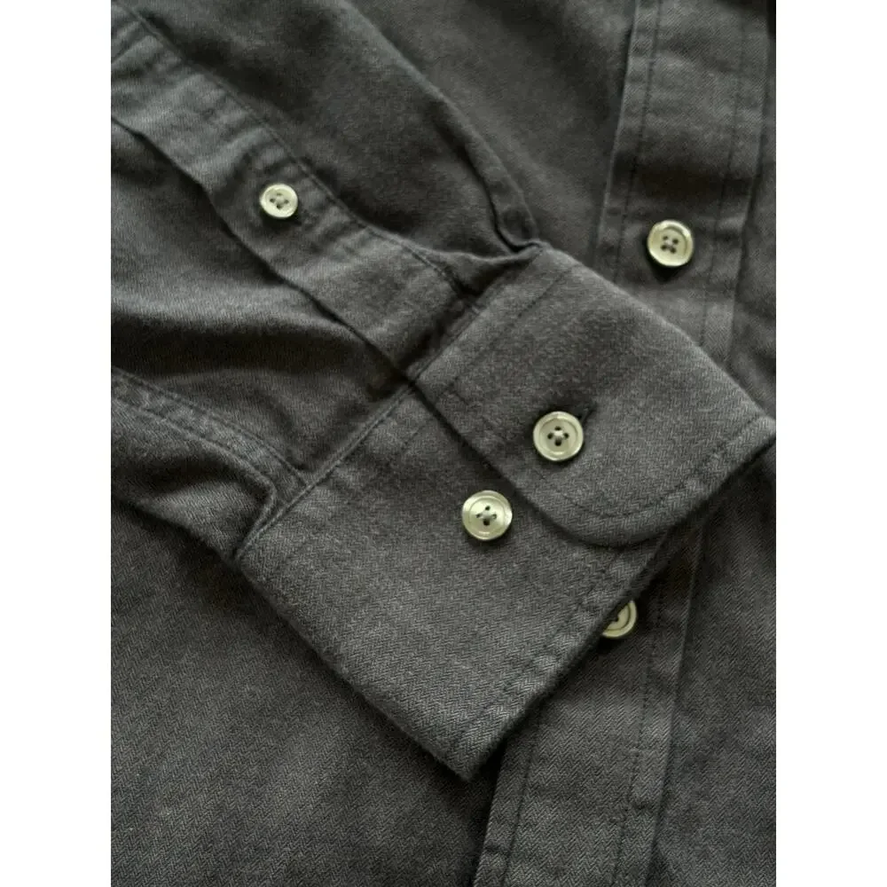 Banana Republic Corduroy Shirt Mens Medium Slim‎ Fit Gray Button Down Pocket EUC